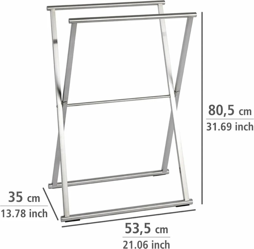 Wenko Suport pliabil pentru prosoape LAVA –argintiu
