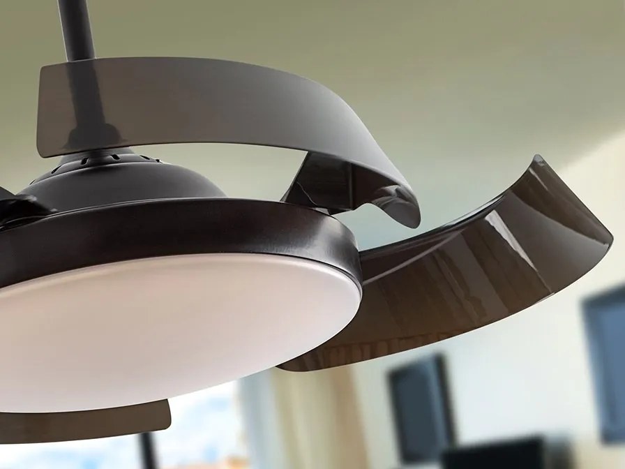 Lustra LED cu Ventilator si telecomanda, lame retractabile Enzo negru