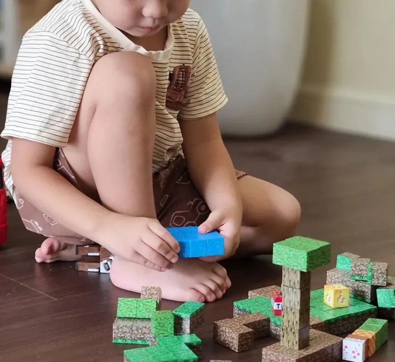 Set de construcție magnetic Dream World - 48 de cuburi