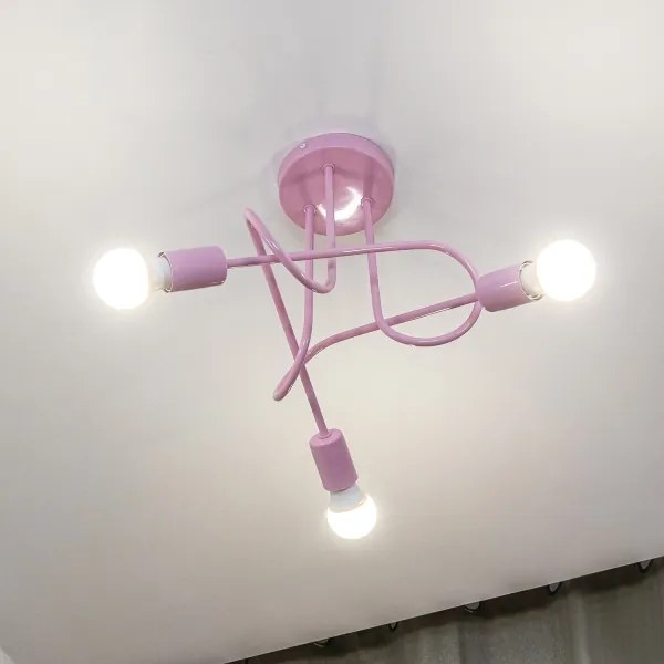 Plafonieră OXFORD 3xE27/15W/230V roz