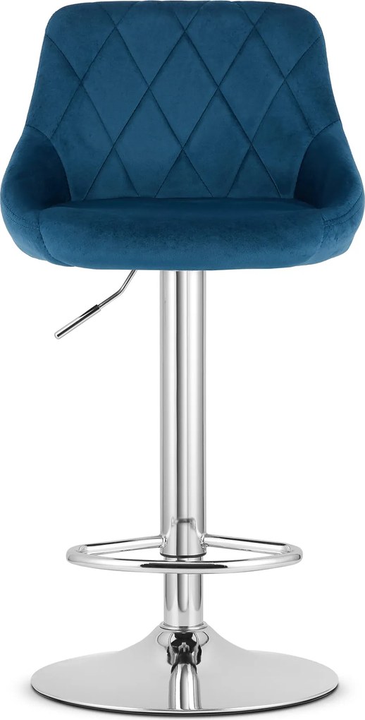 OFERTA Scaun de bar albastru VELVET KAST II. calitate secundara