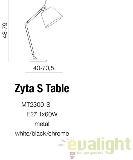 Veioza directionabila design modern ZYTA S gri