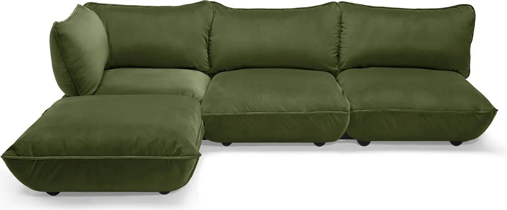 Canapea modulară de colț Sumo din catifea, culori multiple - Fatboy Culoare: verde inchis