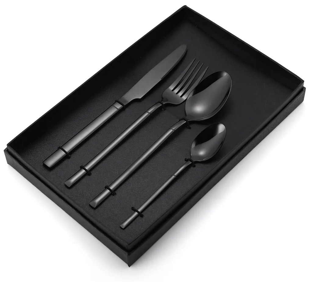 Set 4 tacamuri din inox, TRENDY’S, black