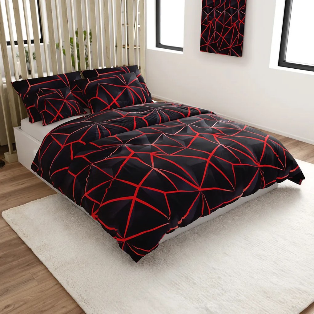 Lenjerie de pat din bumbac PENELOPE RED negru Dimensiune lenjerie de pat: 70 x 90 cm | 140 x 200 cm