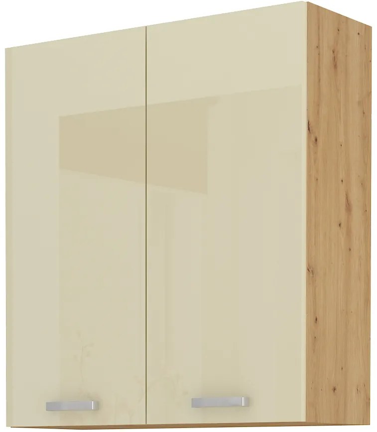Dulap superior de bucătărie Arryn 80 G-90 2F (stejar artisan + crem lucios). 1024738