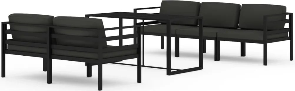 vidaXL Set mobilier de grădină cu perne, 6 piese, antracit, aluminiu