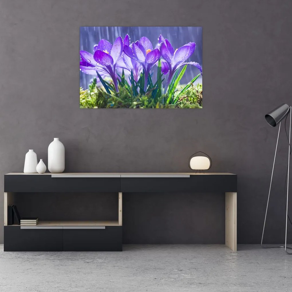 Tablou cuflori în ploaie (90x60 cm)