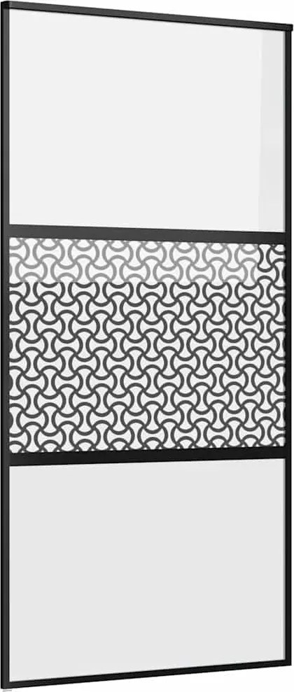 vidaXL Ușă de sticlă Traforaj Negru 90 x 2 x 205 cm Aluminiu