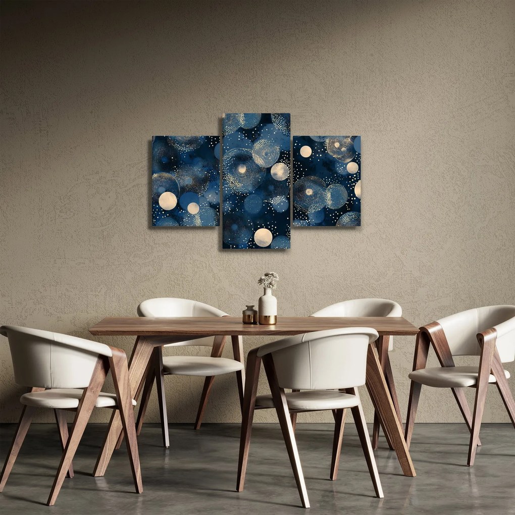 Tablou - Inele Albastru-Aurii (90x60 cm)