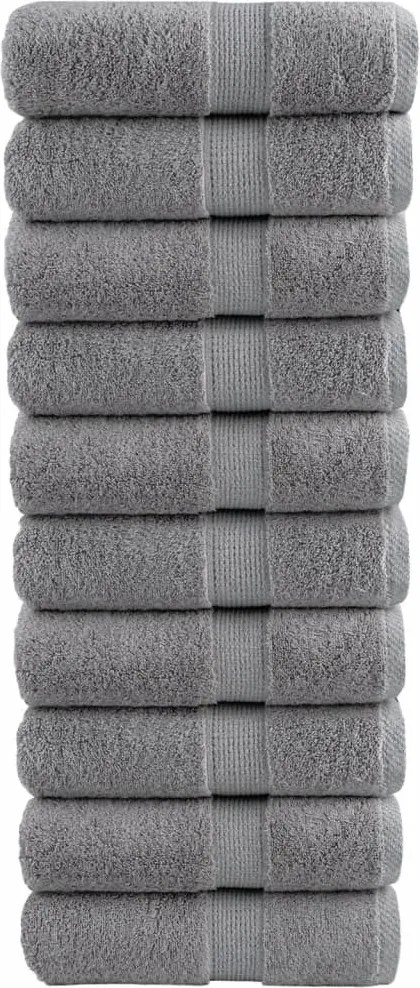 vidaXL Prosoape oaspeți premium, SOLUND, 10 buc. gri 30x50cm 600gsm