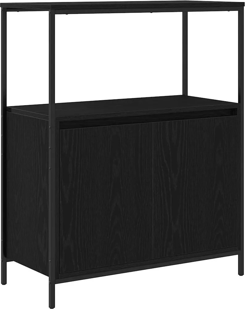 vidaXL Dulap de baie cu rafturi Stejar negru 76,5x35x95 cm
