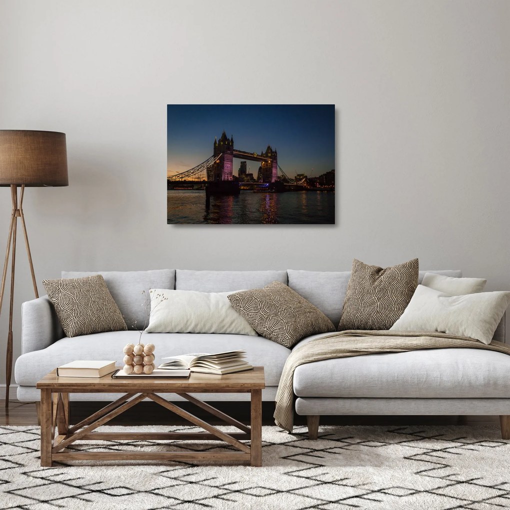 Tablou pe sticlă - Tower bridge (70x50 cm)