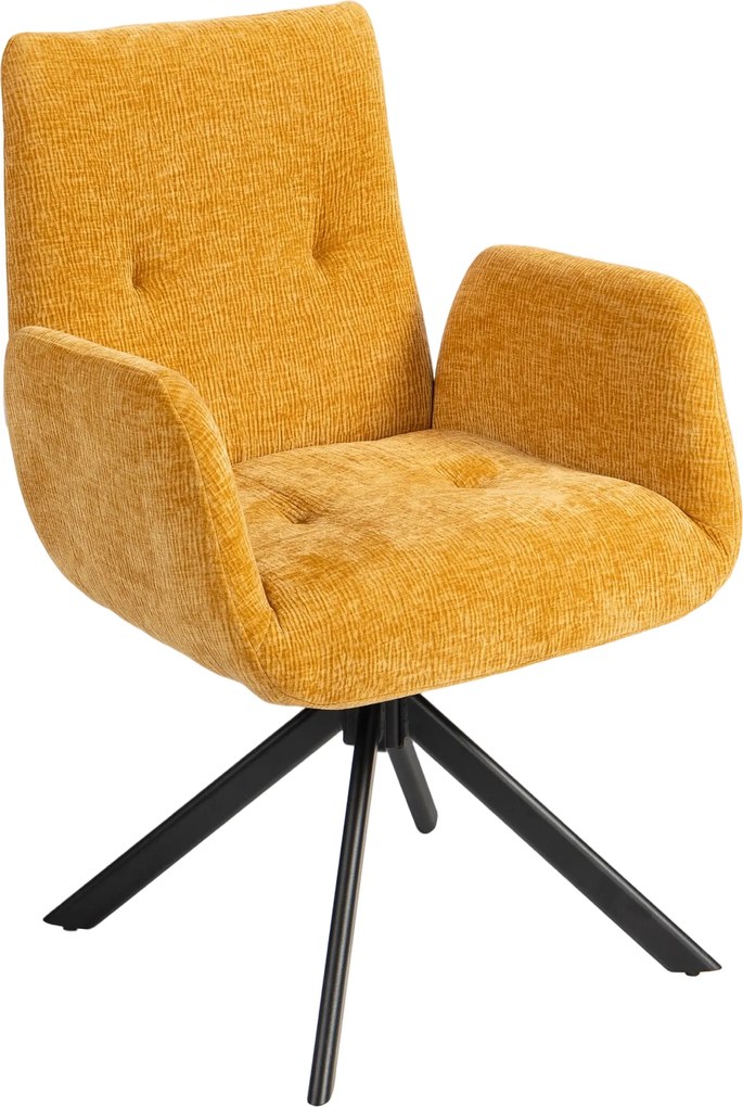 HOMCOM Fotoliu tapițat, fotoliu accent, design modern, rotativ, până la 120 kg, Galben | Aosom Romania