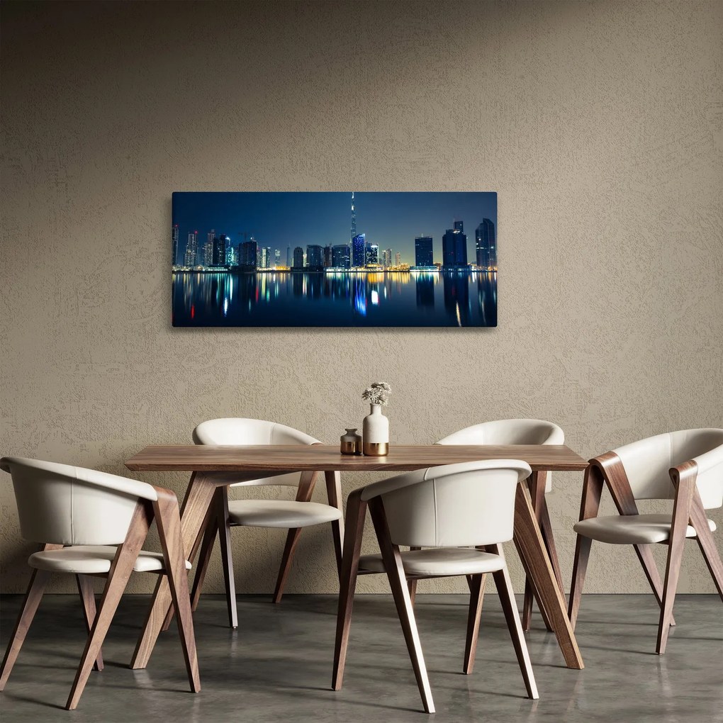 Tablou cu orașul nocturn (120x50 cm)