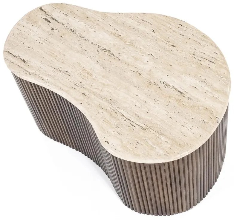 Masuta de cafea din lemn de mango si travertin Mari 70x47x38 cm