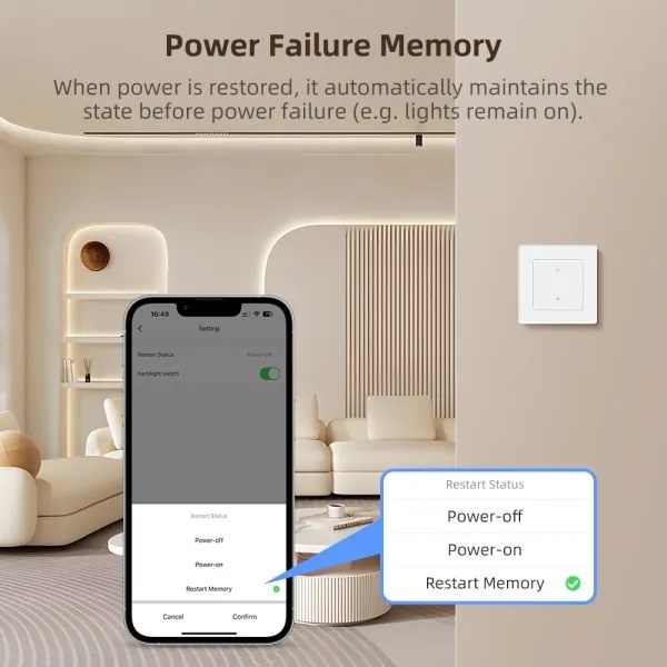 Immax NEO 07549L - Întrerupător SMART cu un buton, 230 V