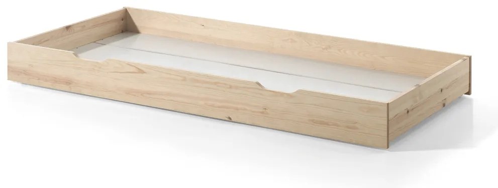 Set DALLAS culoare lemn natural este format dintr-un Pat copii Vipack fără gard (90 x 200 cm) și un sertar.
