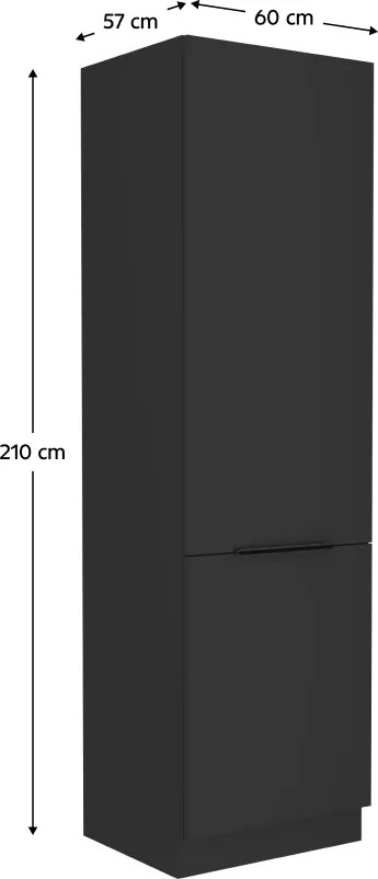 Dulap înalt, negru, SIBER 60 DK-210 2F