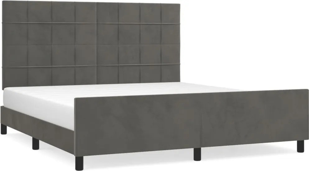 vidaXL Cadru de pat fără saltea, gri închis, 160x200 cm, catifea