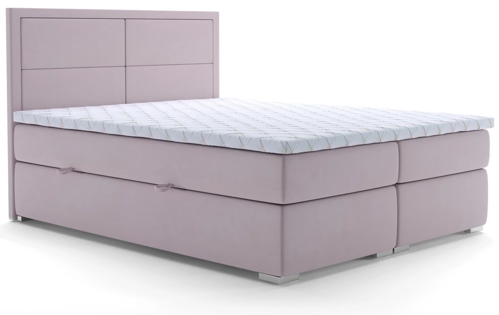 Pat matrimonial Boxspring 180 cm Menorra (roz) (cu sp. depozitare). 1020313