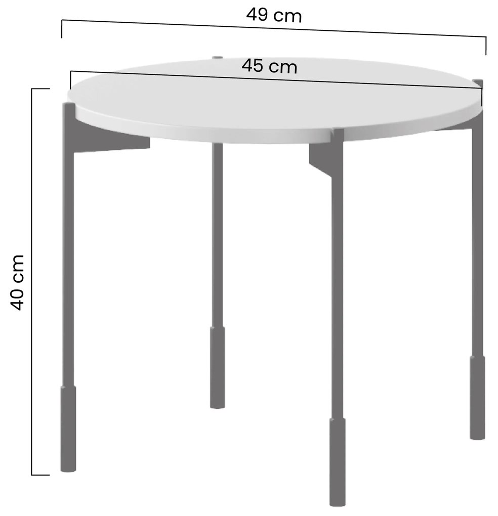 Masă de cafea rotundă Sonatia 45 cm - cașmir