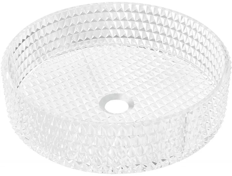 Mexen Aura sticlă chiuvetă pe blat 39 x 39 cm, Transparent - 24013900