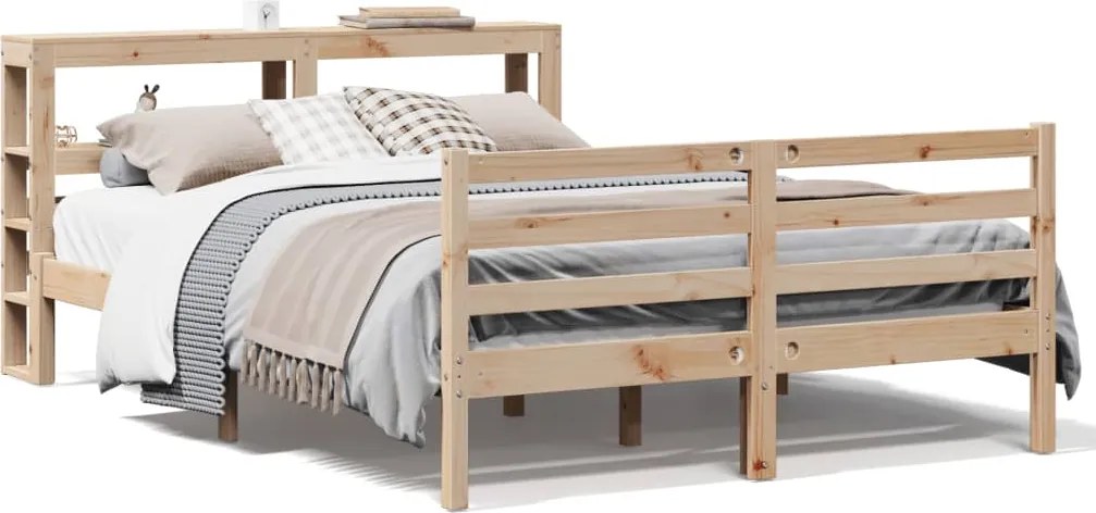 vidaXL Cadru de pat fără saltea, 120x190 cm, lemn masiv pin