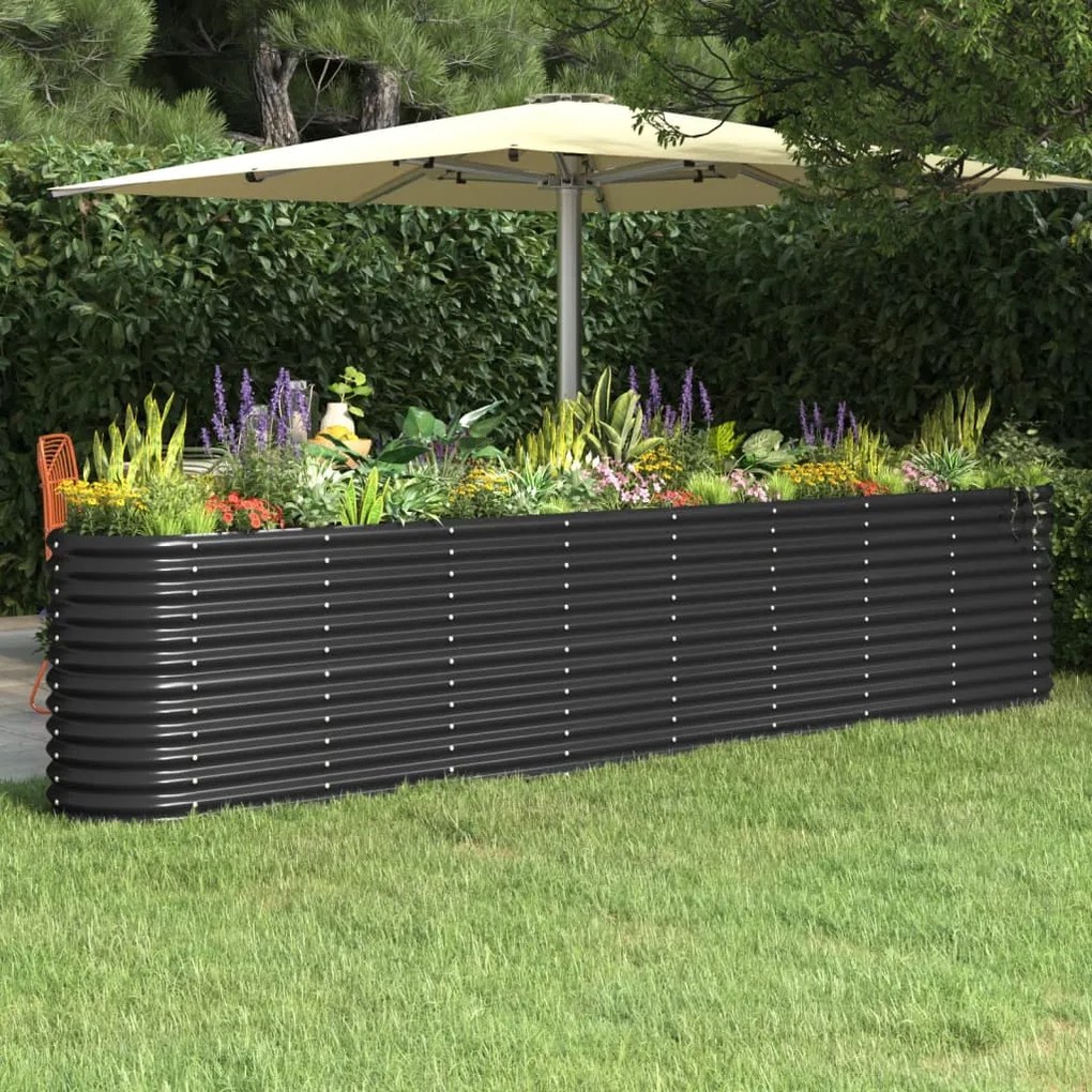 vidaXL Strat înălțat grădină 332x40x68 cm oțel vopsit electrostatic