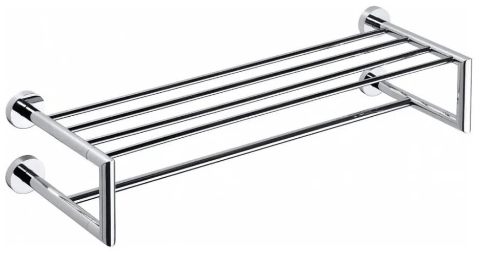 Sapho - Suport de perete pentru prosoape cu poliță X-ROUND 22,5x65,5 cm crom lucios