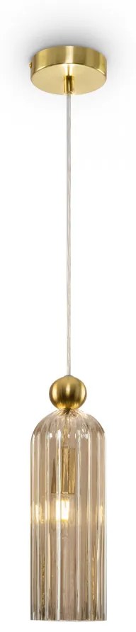 Pendul auriu din sticla colorata si metal Maytoni Antic