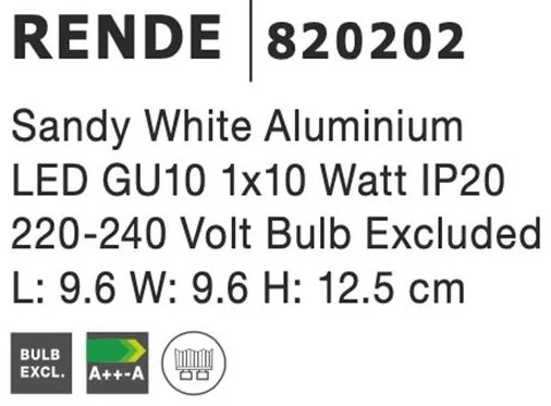 Spot aplicat directionabil RENDE alb NVL-820202