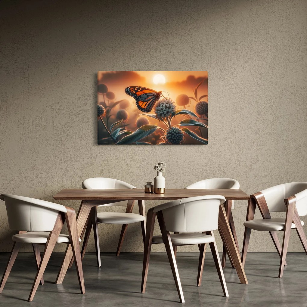 Tablou – Fluture în soare apunând (90x60 cm)