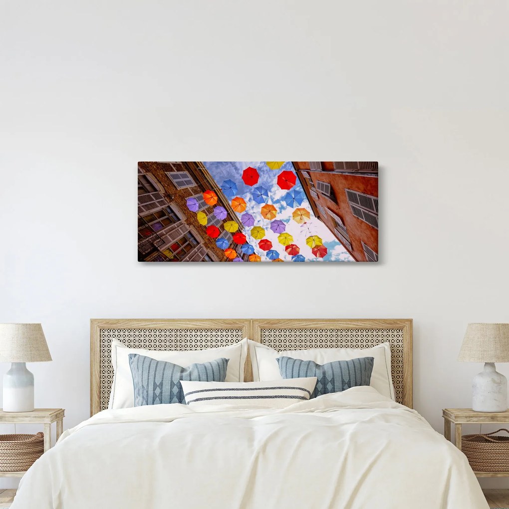 Tablou - Umbrele colorate (120x50 cm)