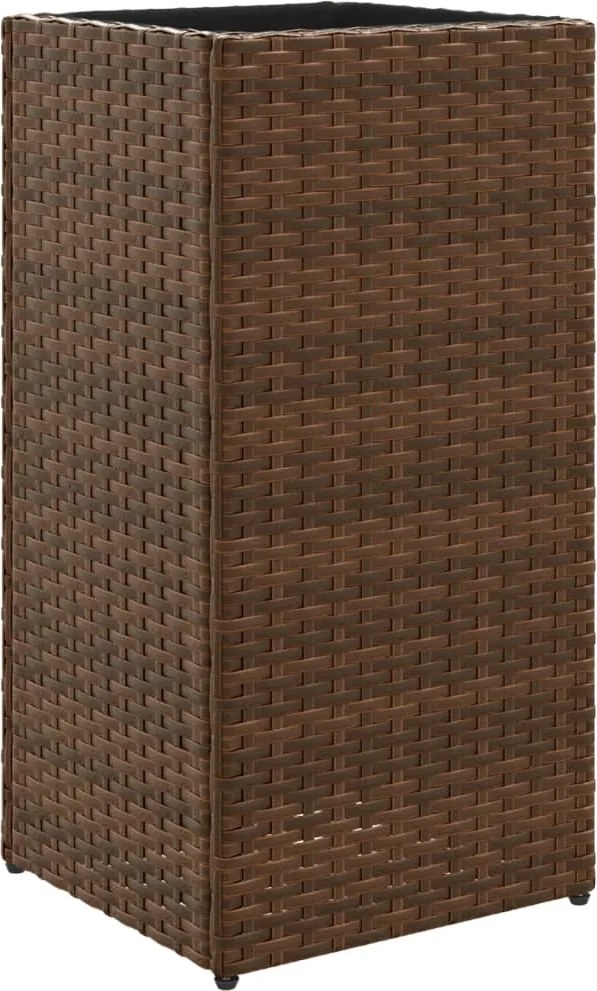 vidaXL Jardinieră de grădină, maro, 30x30x60 cm, poliratan