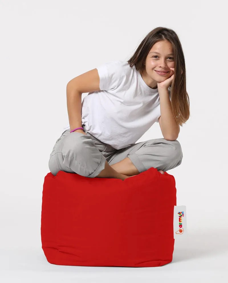 Taburet de exterior Square Pouf - Red
