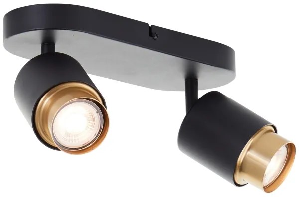 Brilliant - Spot LED COVELO 2x GU10/5W/230V, negru/auriu