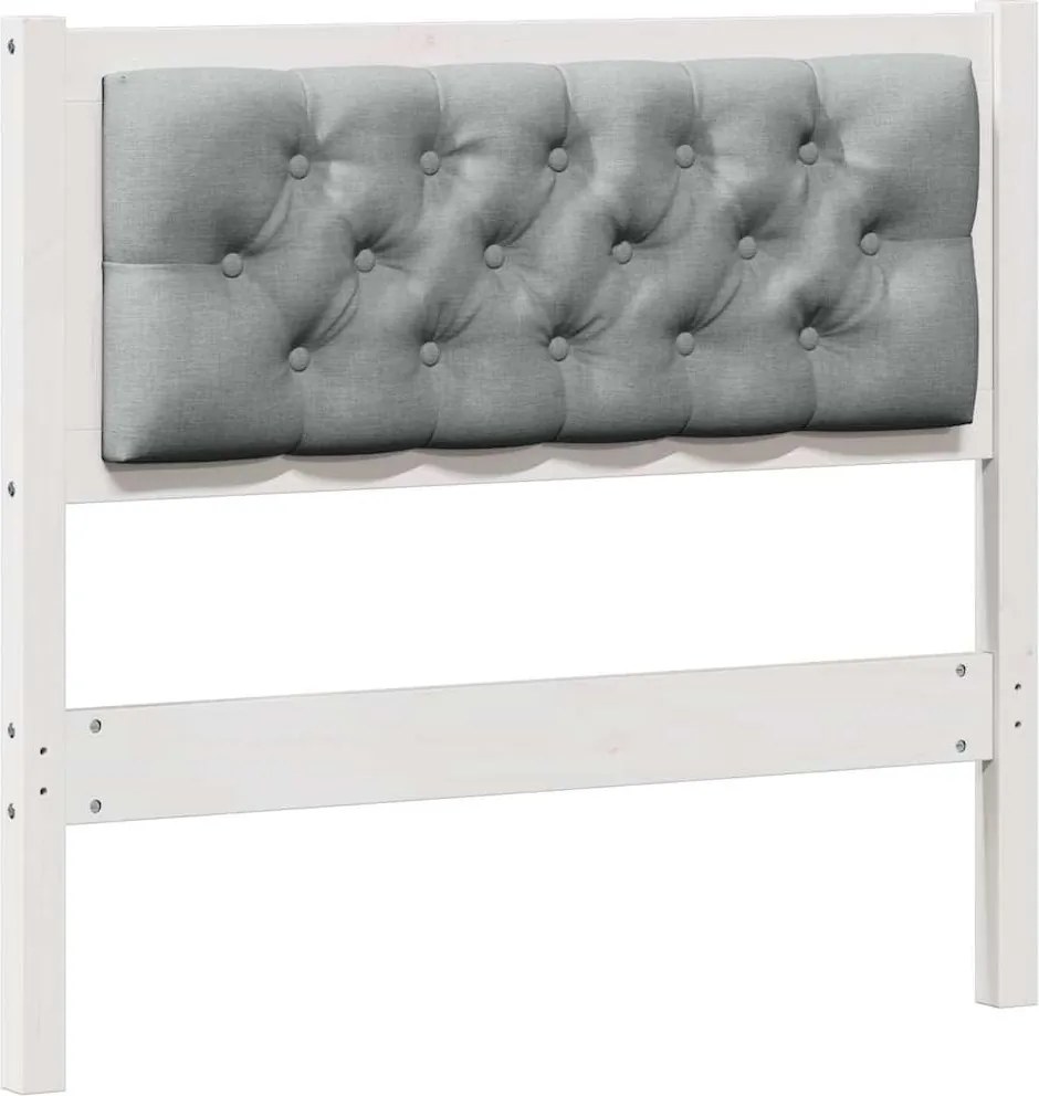 vidaXL Tăblie cap Altele Alb și gri deschis 90 cm Lemn masiv de pin