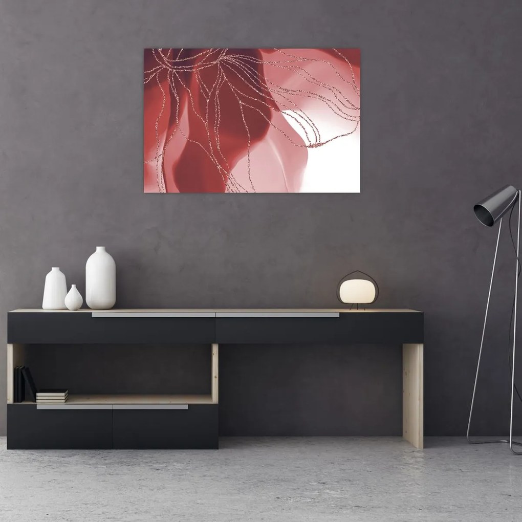 Tablou - Floare abstractă roșie N⁰1 (90x60 cm)