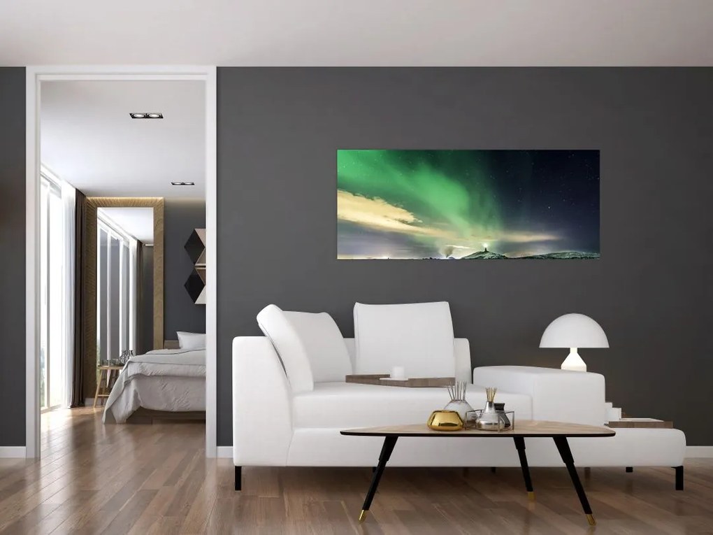 Tablou cu Aurora Borealis (120x50 cm)