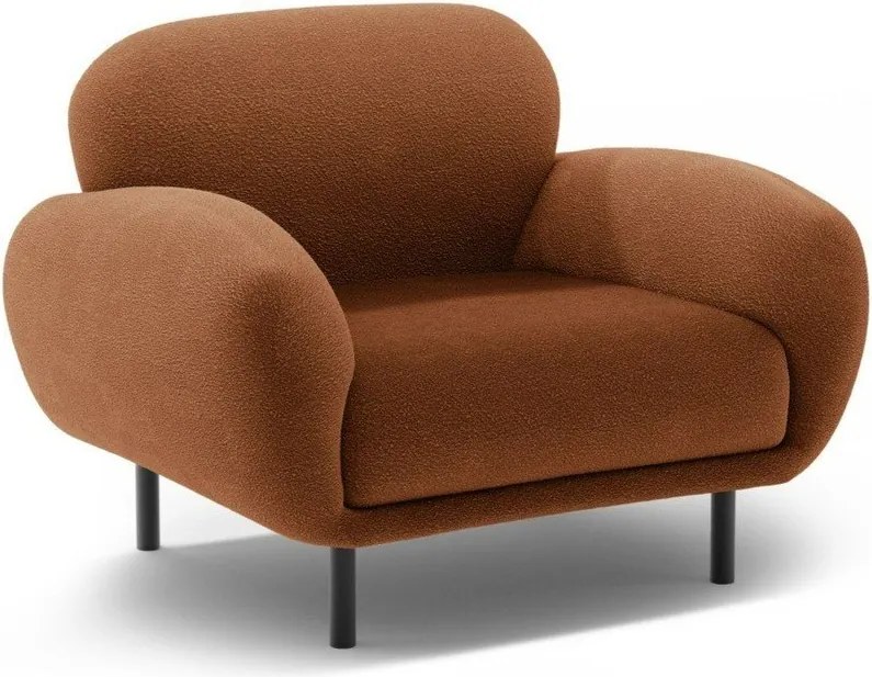 Fotoliu teracotă cu tapițerie din țesătură bouclé Poppy – Micadoni