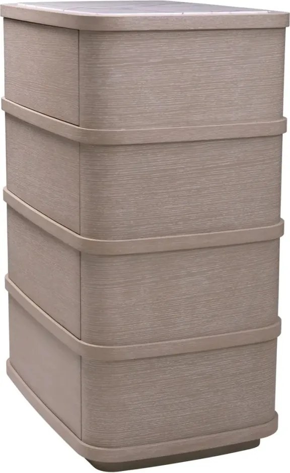 Dulapior inalt cu 4 sertare design LUX Cabana, stejar albit