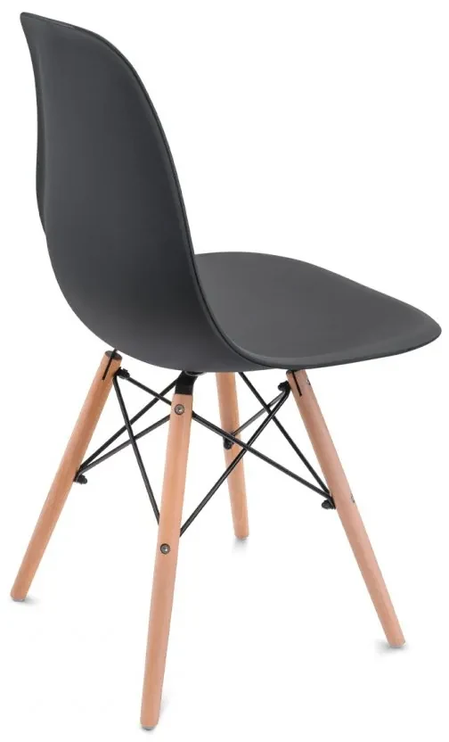Scaun de sufragerie negru, stil scandinav Classic