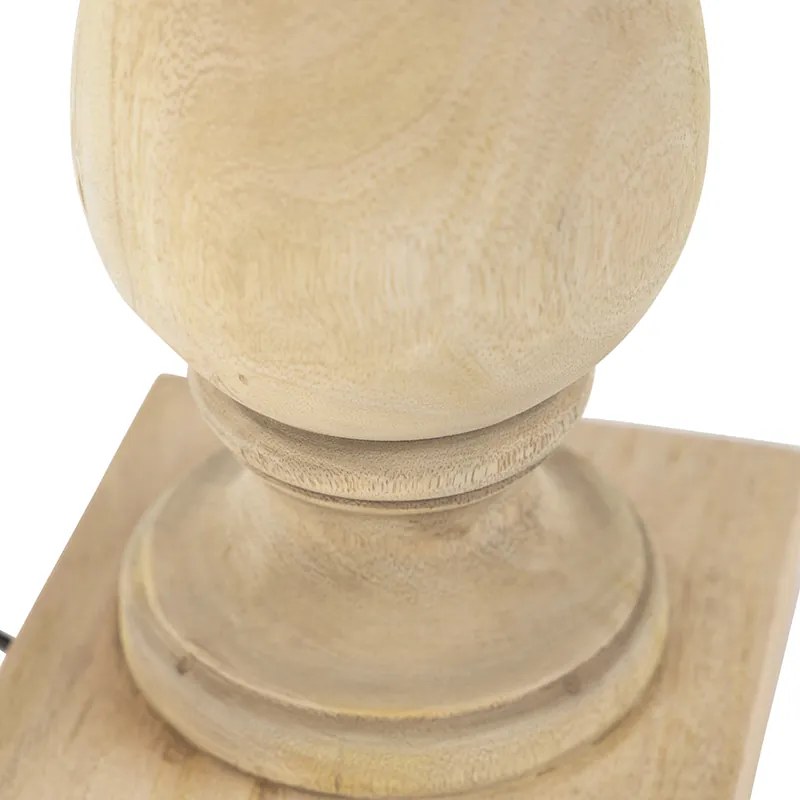 Lampă de masă rustică fără abajur din lemn natural - Catnip