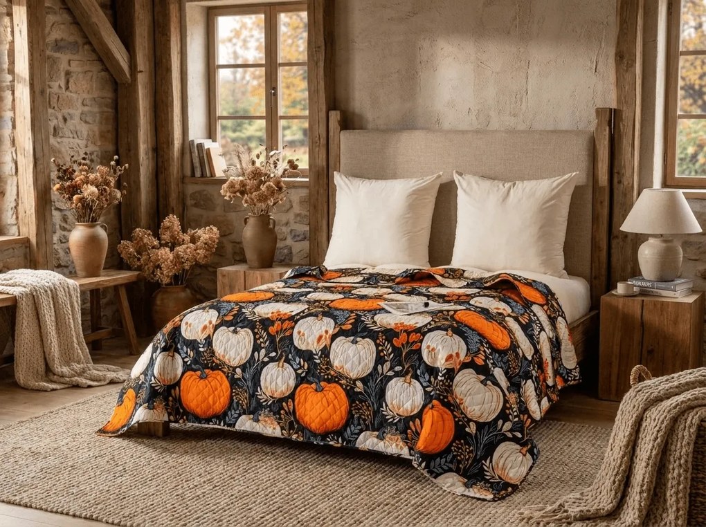 Cuvertura de pat MAGIC PUMPKIN, colorată Dimensiune: 170 x 210 cm