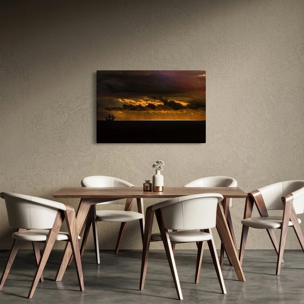 Tablou unei vele în apus de soare (90x60 cm)