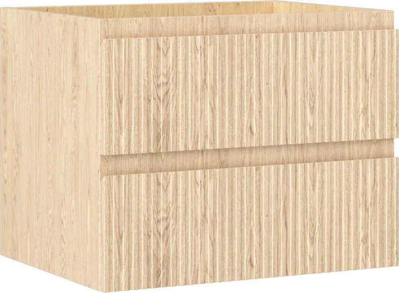 Mexen Rivel dulap baie pentru lavoar 60 cm, 2 sertare, riflat, stejar - 91A20-06047-2-BFF81