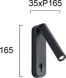Aplică spot LED de perete ABRIEL LED/6W/230V negru