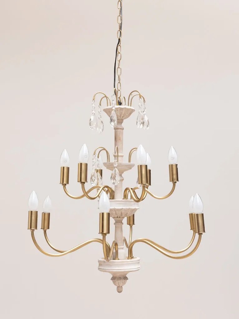 Candelabru din metal si sticla, 61 cm, Saumur