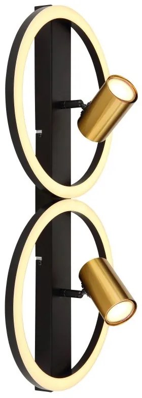 Aplica LED cu spot design modern Marrie negru, alama